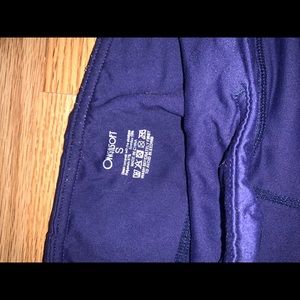 Stripped mesh navy leggings